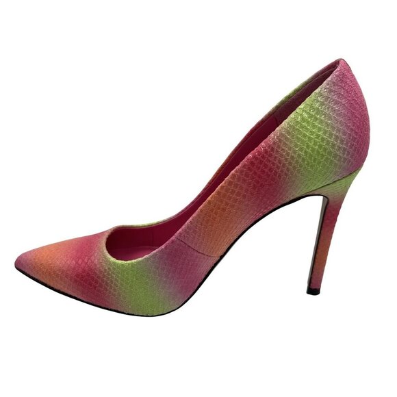 Mix No.6 Danyah 8M Rainbow Island Fruits Ombre Stiletto Heels Snake Texture Shoe - Picture 11 of 15